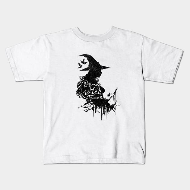Resting Witch Face Halloween Kids T-Shirt by Classic & Vintage Tees